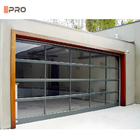 Puerta de garaje de aluminio de doble vidrio templado Negro Seguridad a prueba de viento