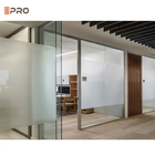 Panel de partición de pared de vidrio personalizado de 1,2 mm Material de paredes de partición de oficina plegables extraíbles