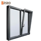 El vidrio de madera del marco del grano inclina el perfil de aluminio esmaltado doble de Windows de la vuelta de N