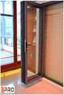 Puerta plegable de desplazamiento de aluminio aislada del acordeón de cristal para el plegamiento de madera exterior de la puerta de plegamiento de la división de vidrio del balcón