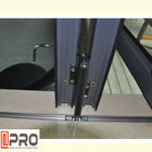 Grano de madera durable Windows plegable de aluminio con el doblez modificado para requisitos particulares pantalla de nylon de Australia de la ventana del balcón del plegamiento del tamaño de la mosca