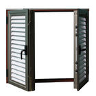 Ventana de aluminio vertical esmaltada doble de aluminio negra del marco de la ventana de desplazamiento del marco del puente de la ventana
