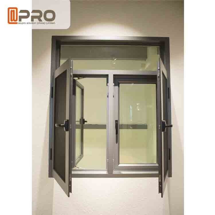 Marco de aluminio Windows de la prueba del aire con madera filipina modificada para requisitos particulares del marco de la ventana del marco del color de la pantalla de seguridad