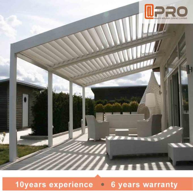 Estilo montado en la pared atado aluminio blanco durable de la pérgola