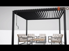 Retractable Louvre Roof Aluminium Alloy Pergola For Sunshade