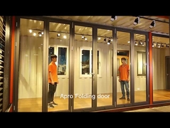 Puertas plegables de aluminio de paneles múltiples negras Residenciales de bajo consumo energético