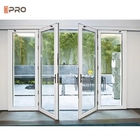 Las puertas francesas del patio del marco de aluminio delgado escogen la puerta deslizante de cristal triple doble para el exterior