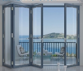 Puertas plegables de aluminio T5, puertas de patio biplegables de esquina para condominio de casa de montaña