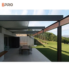 Pergola de aluminio de exterior resistente al agua Pergola de jardín aislada con techo retráctil