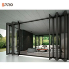 Puertas plegables de aluminio gigante personalizadas Puerta de vidrio plegable europea negra