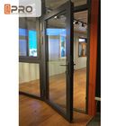 Las puertas con bisagras de aluminio modificadas para requisitos particulares del diseño para la puerta de cristal de acero inoxidable de la bisagra de puerta de los edificios de la construcción articulan negro