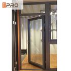 Las puertas con bisagras de aluminio modificadas para requisitos particulares del diseño para la puerta de cristal de acero inoxidable de la bisagra de puerta de los edificios de la construcción articulan negro
