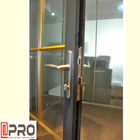Las puertas de plegamiento comerciales de cristal exteriores de aluminio del acordeón de Grey Color Thermal Break Double de las puertas de plegamiento del patio doblan