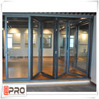 Puertas de amontonamiento plegables de aluminio del diseño moderno para la puerta plegable esmaltada doble plegable vertical residencial de la puerta de la casa