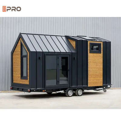 Contenedor desmontable Casa prefabricada pequeña Remolque Modernos camping al aire libre Casa acogedora en ruedas