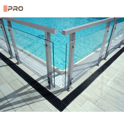 Barandillas de acero inoxidables de las escaleras de las barandillas de aluminio de cristal interiores de la piscina