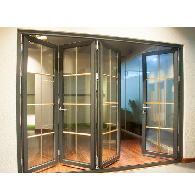 puerta del panel plegable de aluminio, puerta exterior de cristal plegable, división que dobla puertas interiores