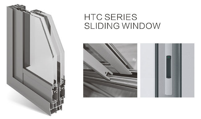 perfil de aluminio de la ventana de desplazamiento, ventana de desplazamiento de cristal doble, diseño Filipinas de la ventana de desplazamiento