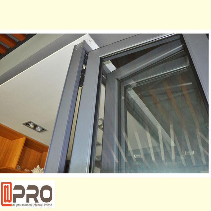 Ventana vertical plegable, ventana de aluminio del plegamiento del balcón, ventana de aluminio del plegamiento de la cocina, ventana de aluminio del doblez del BI